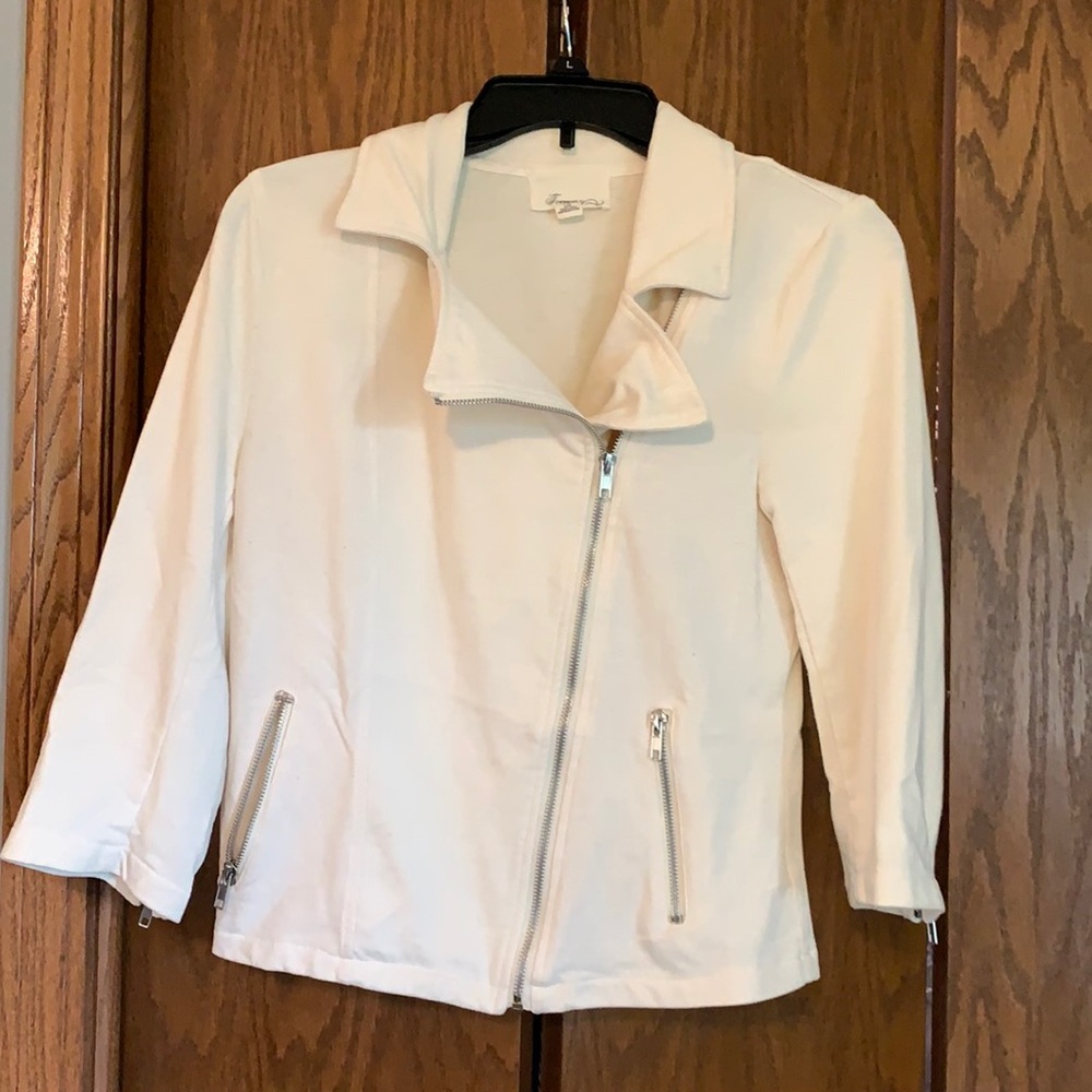 Cream colored cross jacket